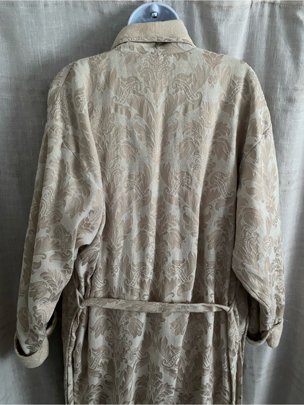 RARE VTG 80s Victoria's Secret Gold Label Damask Jacquard Terry Lined Maxi Robe - Picture 13 of 16